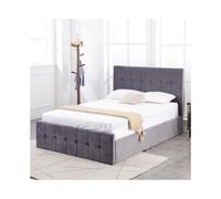 (4FT Small Double) Kosy Koala Milano Grey Velvet Ottoman Storage Bed