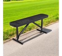 4ft Steel Outdoor Garden Bench Commercial Picnic Seating with Expanded Metal Mesh Perfect for Patio Lawn Backyard Park Deck School & Porch Furniture