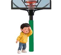 4ft Tall Post Padding Wrap Around Player Protection, Outdoor Basketball Hoop Padded Pole Column Cover with Fix Fastener, for Playgrounds/Sports Court(Green,Dia 3in(7.5cm))