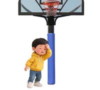 4ft Tall Post Padding Wrap Around Player Protection, Outdoor Basketball Hoop Padded Pole Column Cover with Fix Fastener, for Playgrounds/Sports Court(Black,Dia 7in(18cm))