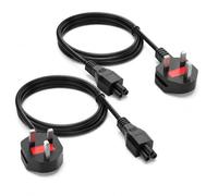4FT TV Power Cord, Universal AC Power Cable UK, 1.2m IEC C5 Cloverleaf Lead to 3 Pin Plug for Computer Monitor, Laptop Adapter, Projector, Printer