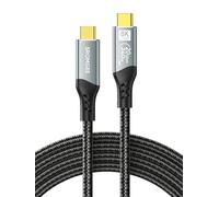 4FT USB C to USB C 3.2 Gen 2 Monitor Cable, 8K@60Hz/4K@240Hz USBC to USBC Display Cable, 20Gbps High Speed Data Transfer, 240W Full Function Ultra Charging Cord for Samsung Glalxy S25/S24/S23 Series