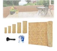4FT x 16.4FT Natural Bamboo Fence Garden Wall DividerWind Blocker forBalcony Backyard Decor (1.6x3.3ft)