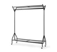 4ft x 5ft Black Heavy Duty Clothes Rail With Shoe Rack