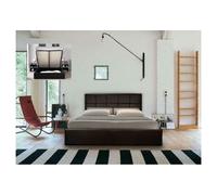 (4ft6 Double, Brown) Ezra Faux Leather Ottoman Storage Bed