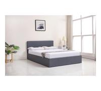 (4ft6 Double) Grey ottoman storage bed side lift 4ft6