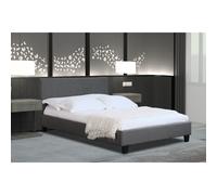 (4ft6 Double, With Tanya Mattress) Modern Fabric Bedframe Dark Grey