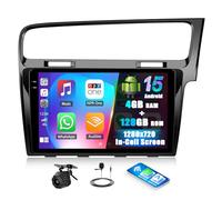 4G+128G Android 15 Car Stereo for VW Golf MK7 2013-2018 Radio with Wireless CarPlay Android Auto, 10.1 inch InCell Touchscreen,GPS Sat Nav,Bluetooth 5.0 Car Radio, FM/RDS, SWC,EQ + AHD Rear Camera
