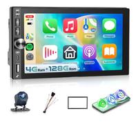 4G+128G Android 15 Double Din Car Radio Stereo with DSP Wireless Carplay Android Auto 16pin VW power cable,Hodozzy 7 inch 1280P Incell Touchscreen Radio with BT5.0 GPS Wifi FM/RDS SWC Backup Camera