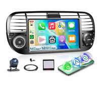 4G+128G for Fiat 500 Android 15 Car Radio Stereo 2007-2015 with Wireless Carplay Android Auto, Hodozzy 7" HD IPS Touchscreen Radio Bluetooth 5.0 GPS WiFi FM/RDS USB/Type-C SWC Reverse Camera