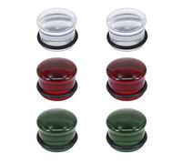 4g-5/8 IN Single Flared Glass Ear Gauges Red Mushroom Flare Plugs Tunnels Stretcher Expander Glass Ear Plug for Women 3 Pairs