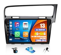 4G+64G Android 13 Car Stereo for VW Volkswagen Golf MK7 2013-2018 10.1 Inch Touch Screen with CarPlay Android Auto Mirror Link UI Bluetooth FM GPS Navigation WiFi FM SWC Shot Cut Backup Camera MIC