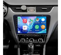 4G+64G Android 14 Car Stereo for Skoda Octavia 2013-2018 with Wireless Carplay and Android Auto, 10 Inch IPS Touch Screen 2 Din Car Radio Receiver w/GPS Navi Bluetooth Wifi BT SWC FM Backup Camera Mic