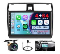 [4G+64G] Android 15 Car Radio Stereo for Suzuki Swift 2005-2010, Wireless Carplay Android Auto, 10.1 Inch IPS Touch Screen Car Radio Bluetooth GPS SWC FM RDS 5G WiFi DSP Free AHD Cam