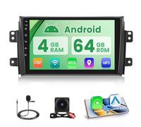 [4G+64G] Android 15 Car Radio Stereo for Suzuki SX4 2006-2013 Fiat Sedici, Wireless Carplay Android Auto, 9 Inch IPS Touch Screen Car Radio Bluetooth GPS SWC FM RDS 5G WiFi DSP Free AHD Cam