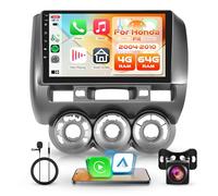4G 64G Android Car Radio for Honda Fit 2004-2010 with Wireless Carplay Android Auto, Rimoody 9 Inch Touchscreen Car Stereo with Bluetooth FM RDS GPS WiFi EQ Backup Camera