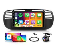 4G+64G Android Car Stereo for Fiat 500 2007-2015 with DSP/Wireless Carplay/Android Auto, Hodozzy 7 inch 1280P IPS Touchscreen Car Radio Bluetooth 5.0 GPS WiFi FM/RDS AHD Reversing Camera