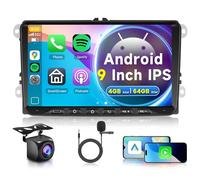 4G+64G Android Car Stereo Radio for VW Passat Jetta Tiguan Golf MK5 MK6 T5 EOS Polo CarPlay, Rimoody 9 Inch Touch Screen Android Auto GPS Navigation Bluetooth FM/RDS EQ-32 SWC Backup Camera
