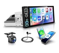 4G 64G Android Single Din Car Radio with Wireless Carplay Android Auto, 6.9 Inch Touchscreen Car Radio Bluetooth FM RDS GPS WiFi 32EQ Backup Camera