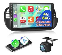 [4G+64G] Car Radio for Fiat 500 2007-2015, 9 inch Android Touch Screen Fiat 500 Stereo, Carplay/Android Auto/32 EQ Audio/1280 * 720 Screen/SWC/Bluetooth/WiFi