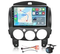 [4G+64G] Car Radio for Mazda 2 2007-2014, 9 inch Android Touch Screen Mazda 2 Stereo, 32 EQ Audio/1280 * 720 Screen/Carplay/Android Auto/SWC/Bluetooth/WiFi