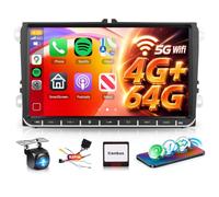 4G+64G for VW Polo Golf Passat SEAT MK5 MK6 Car Radio Stereo with 5GWiFi DSP Carplay Android Auto, Hodozzy 9" HD Touch Screen Android Car Stereo BT 5.0 GPS FM/RDS Camer 36/40/52 pin Power Cable