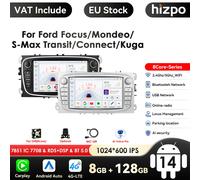 Hizpo Car Android CarPlay Radio Multimedia Player For Ford Focus S-Max Mondeo 9 Galaxy C-Max GPS Navigation Video NO DVD 2din 7" P1-1G 32G-4cores-B