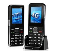 4G Big Button Mobile Phone for Elderly, 2.4" IPS Display丨Large Volume丨USB-C Charging Dock丨1700mAh Long Standby, SIM Free Unlocked Senior Mobile Phone with SOS Button FM Radio Torch Bluetooth (Black)