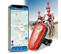 4G Bike Tracker Real-time Tracking Anti Theft Bicycle LED Taillight Hidden Bike GPS Tracker Waterproof SOS Geofence Alarm GPS Tracker for Bike Motorbike Baby Carriage, Free APP Unlimited Distance
