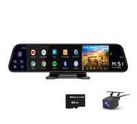 4G Car Dashboard Dash Cam Rear View DVR Android 8.1 Mirror with wifi GPS Navi Bluetooth music Dual Lens FHD (64GB SD Card Included)