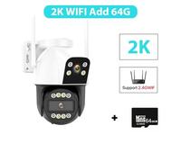 4G IP Camera Outdoor 4K HD 10X Zoom Three Lens Dual Screen Sim Card PTZ Camera Ai Tracking Video Surveillance CCTV Cam(2K WIFI Add 64G)