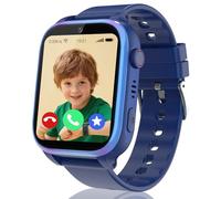 4G Kids Smart Watch Boys Girls,Smart Watch for Kids GPS Tracker with Video Call, Phone Call, Voice Chat, SOS Game IP68 Waterproof School Mode Smartwatch Birthday Gifts for Aged 4-12 (Blue-GPS-SOS)