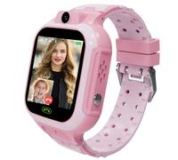4G Kids Smart Watch GPS Tracker - Smartwatch with Two Way Call Video Calling Voice Chat SOS Class Mode Stopwatch Pedometer Games Wi-Fi Touch Screen Alarm Clock Smartwatches for Boys Girl (Pink)