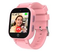 4G Kids Smart Watches Girls with GPS Tracker & Video Calling Texting, Kids Cell Phone Watch Age 4-12, Waterproof One-Key SOS Call Voice Chat Camera Alarm Pedometer GPS Tracker Watch for Kids Gift