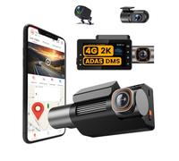 4G LTE 2K Dash Cam, 360 Degree Panoramic 4 Channels Car DVR，Front And Rear 1080P,With ADAS BSD,Support wifi APP Control,with GPS log track playback video Recorder, Night Vision,24Hrs Remote Monit