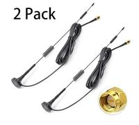 4G LTE Antenna Kit with SMA Male Connector, 7dBi Gain, for 3M Cable, for LoRa Cellular Router Modem, Hotspot, and Industrial IoT M2M Devices (2-Pack, Black)
