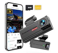 4G LTE Dash Cam with SIM Card, 24/7 Car Security Camera Front & Inside, Remote Live View & Two-Way Audio, AI Motion Detection Alert, 170° Wide Angle, GPS, Night Vision, 24h Parking Mode, SD/Cloud