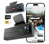 4G LTE Dash Cam with SIM Card, Live Streaming Car Security Camera Front & Cabin, 24/7 Parking Mode, AI Motion Alerts, Remote Viewing & 2-Way Talk, SD/Cloud, Anti-Theft Surveillance for Fleet & Family