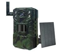 4G LTE Solar Hunting Trail Camera 14MP 4g SIM Card 20M PIR Motion Detection Wildlife With 30M Night Vision Device(Light green)