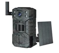 4G LTE Solar Hunting Trail Camera 14MP 4g SIM Card 20M PIR Motion Detection Wildlife With 30M Night Vision Device(Light Yellow)