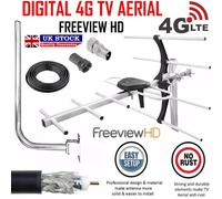 4G Outdoor TV Aerial Kit Freeview HD 10m Cable UK