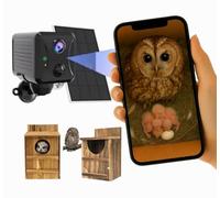 4G Owl House Camera - Solar Powered Wildlife Camera with SIM, 1080P HD Night Vision, Motion Alerts & App Control - Works Anywhere Without WiFi - Ideal for Bird Boxes & Nesting Monitoring
