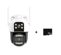 4G SIM Card IP Camera 4K HD 10X Zoom PTZ Camera Three Lens Dual Screen 2K Security Cam Auto Tracking P2P Surveillance(2K 4G Add 64G)