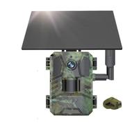 4G Solar Hunting Trail Camera Built-in 7800mAh (18650) Batteries Panel IR& Color Night Vision Picture 14MP 2K(4G Camera Add 32G)