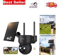 4G Solar Powered Security Camera - 2K HD, Night Vision, 2-Way Audio & PIR Sensor