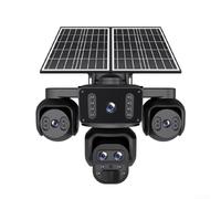 4G Solar Security Camera| 20MP Quad-Lens Outdoor Surveillance with 24/7 Recording| 20100mAh Battery| IP66 Waterproof| Color For Night Vision for Remote Monitoring
