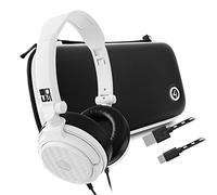 4Gamers Hard Shell Travel Accessory Kit Compatible with Nintendo Switch, Lite & OLED Including Headset and Premium Quality Braided USB-C Charging Cable