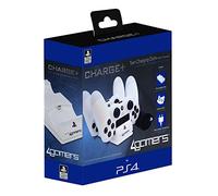 4Gamers PS4 TWIN Charging DOCK White Charger Console Compatible with: Sony PlayStation 4