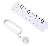 4Gang 3Metres/10 Feet Power Surge Protected Switched Extension Lead 4 Way with Individual Switches