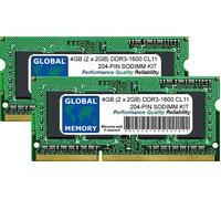 4GB (2 x 2GB) DDR3 1600MHz PC3-12800 204-PIN SODIMM MEMORY RAM KIT COMPATIBLE WITH INTEL IMAC (LATE 2012 - LATE 2013)